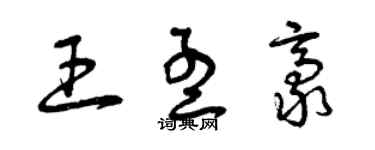 曾庆福王孟豪草书个性签名怎么写