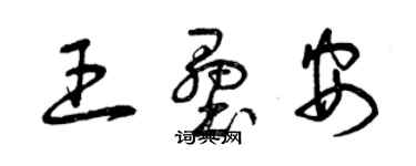 曾庆福王垒安草书个性签名怎么写