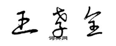 曾庆福王孝全草书个性签名怎么写