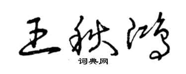 曾庆福王秋鸿草书个性签名怎么写