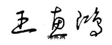 曾庆福王惠鸿草书个性签名怎么写