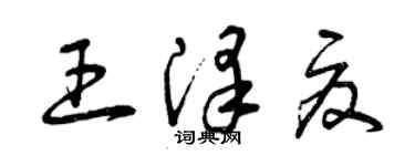 曾庆福王泽夏草书个性签名怎么写