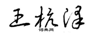 曾庆福王杭泽草书个性签名怎么写