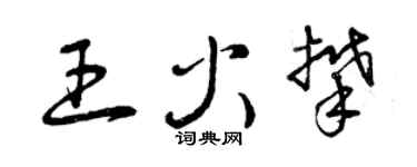 曾庆福王火攀草书个性签名怎么写