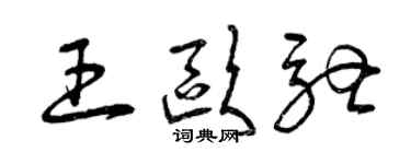 曾庆福王欧驰草书个性签名怎么写