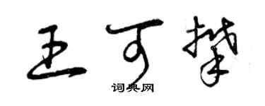 曾庆福王可攀草书个性签名怎么写