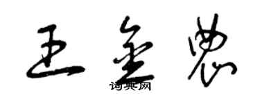 曾庆福王金农草书个性签名怎么写