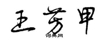 曾庆福王芳甲草书个性签名怎么写