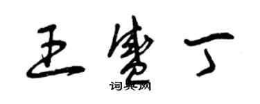 曾庆福王盛丁草书个性签名怎么写
