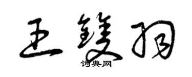 曾庆福王双羽草书个性签名怎么写