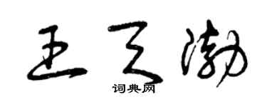 曾庆福王天渤草书个性签名怎么写