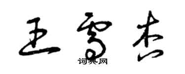 曾庆福王雪杏草书个性签名怎么写