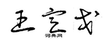 曾庆福王定戈草书个性签名怎么写