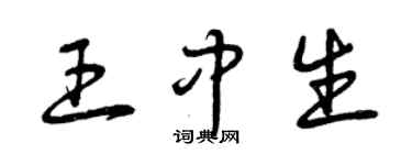 曾庆福王中生草书个性签名怎么写