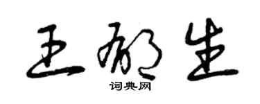 曾庆福王郁生草书个性签名怎么写