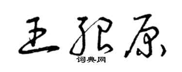 曾庆福王绍原草书个性签名怎么写