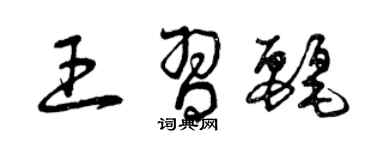 曾庆福王习丽草书个性签名怎么写