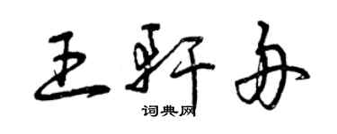 曾庆福王轩舟草书个性签名怎么写
