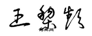 曾庆福王黎频草书个性签名怎么写