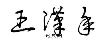 曾庆福王汉年草书个性签名怎么写