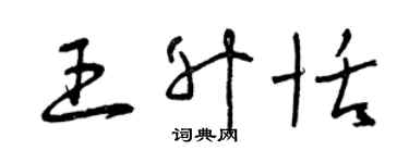 曾庆福王升恬草书个性签名怎么写
