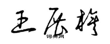 曾庆福王展旗草书个性签名怎么写