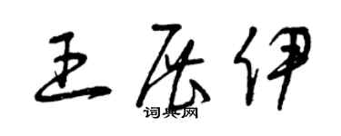 曾庆福王展伊草书个性签名怎么写