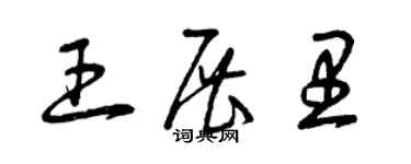 曾庆福王展里草书个性签名怎么写