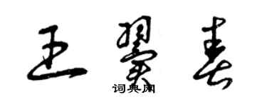 曾庆福王翼春草书个性签名怎么写