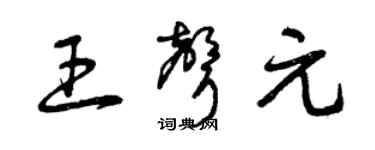 曾庆福王声元草书个性签名怎么写