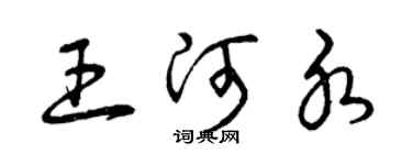曾庆福王河水草书个性签名怎么写