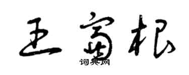 曾庆福王富根草书个性签名怎么写