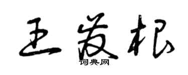 曾庆福王发根草书个性签名怎么写