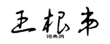 曾庆福王根弟草书个性签名怎么写