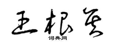 曾庆福王根其草书个性签名怎么写