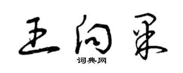 曾庆福王向果草书个性签名怎么写