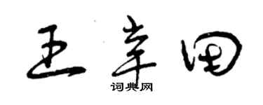 曾庆福王辛田草书个性签名怎么写
