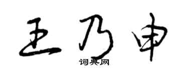 曾庆福王乃申草书个性签名怎么写