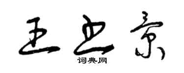 曾庆福王书景草书个性签名怎么写