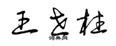 曾庆福王世柱草书个性签名怎么写
