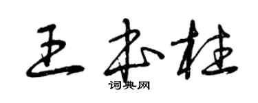 曾庆福王本柱草书个性签名怎么写