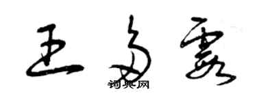 曾庆福王多霞草书个性签名怎么写