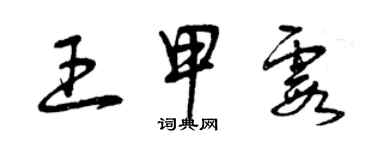 曾庆福王甲霞草书个性签名怎么写