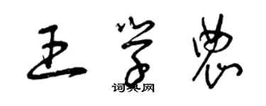 曾庆福王学农草书个性签名怎么写