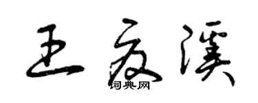 曾庆福王夏溪草书个性签名怎么写