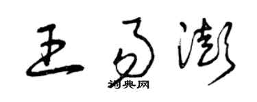 曾庆福王易澎草书个性签名怎么写