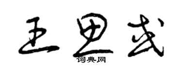曾庆福王思或草书个性签名怎么写