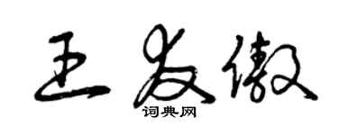 曾庆福王友傲草书个性签名怎么写