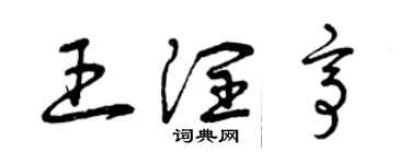 曾庆福王润亭草书个性签名怎么写