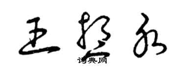 曾庆福王想水草书个性签名怎么写